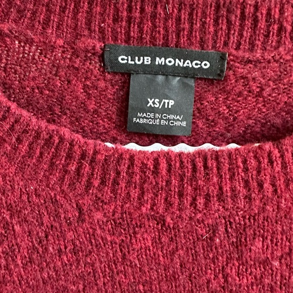 Club Monaco Burgundy and Pink Color Block Sweater - XS - Picture 3 of 3